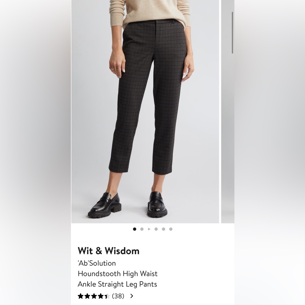 Wit & Wisdom Houndstooth Ankle Straight Pants size 18